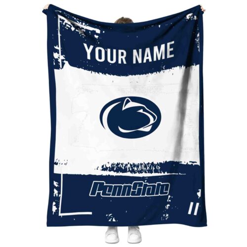 custom penn state nittany lions paint strokes blue white blanket best selling