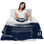 custom penn state nittany lions paint strokes blue white blanket best selling