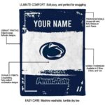 custom penn state nittany lions paint strokes blue white blanket best selling