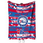 Custom Philadelphia 76ers Floral Stripes Blue White Blanket 1 custom philadelphia 76ers floral stripes blue white blanket best selling