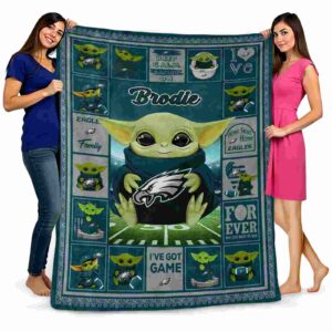 custom philadelphia eagles baby yoda green blanket fashion forward