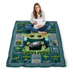 custom philadelphia eagles baby yoda green blanket high quality
