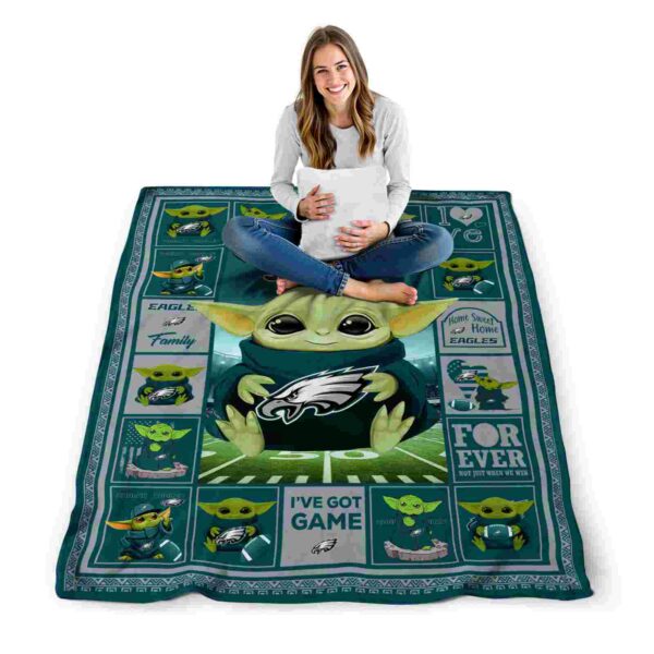 custom philadelphia eagles baby yoda green blanket high quality