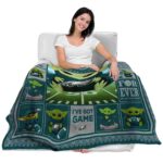 custom philadelphia eagles baby yoda green blanket latest model