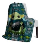 custom philadelphia eagles baby yoda green blanket top rated