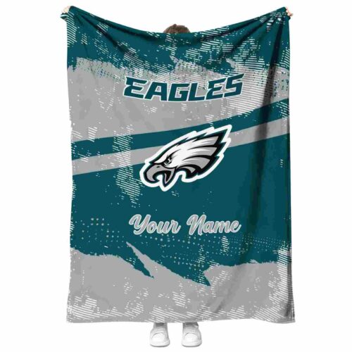 custom philadelphia eagles grunge streaks green blanket best selling
