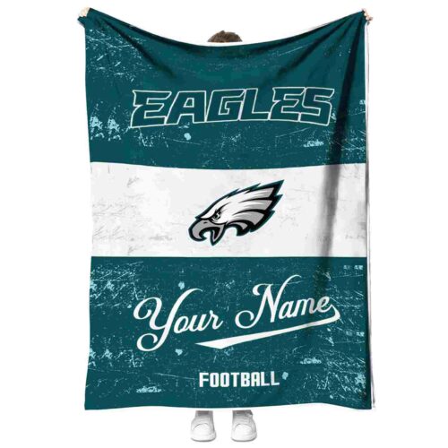 custom philadelphia eagles grunge texture green white blanket best selling