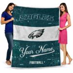 custom philadelphia eagles grunge texture green white blanket fashion forward