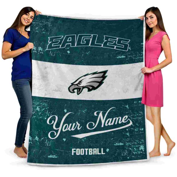 custom philadelphia eagles grunge texture green white blanket fashion forward