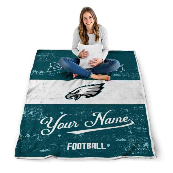 custom philadelphia eagles grunge texture green white blanket high quality