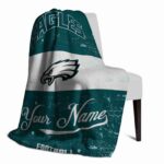 custom philadelphia eagles grunge texture green white blanket top rated