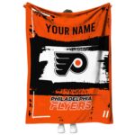 custom philadelphia flyers paint strokes orange white blanket best selling