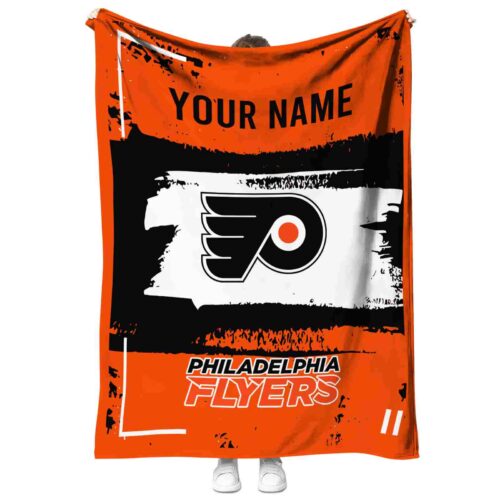 custom philadelphia flyers paint strokes orange white blanket best selling