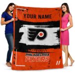custom philadelphia flyers paint strokes orange white blanket best selling