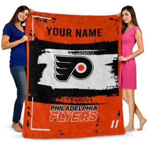 custom philadelphia flyers paint strokes orange white blanket fashion forward