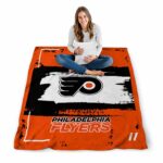 custom philadelphia flyers paint strokes orange white blanket best selling