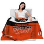 custom philadelphia flyers paint strokes orange white blanket best selling