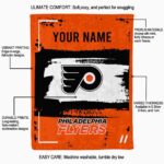 custom philadelphia flyers paint strokes orange white blanket best selling
