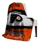 custom philadelphia flyers paint strokes orange white blanket best selling