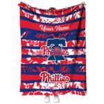 custom philadelphia phillies floral stripes blue white blanket best selling