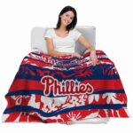 custom philadelphia phillies floral stripes blue white blanket latest model