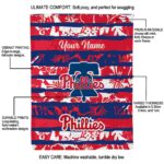 custom philadelphia phillies floral stripes blue white blanket new arrival