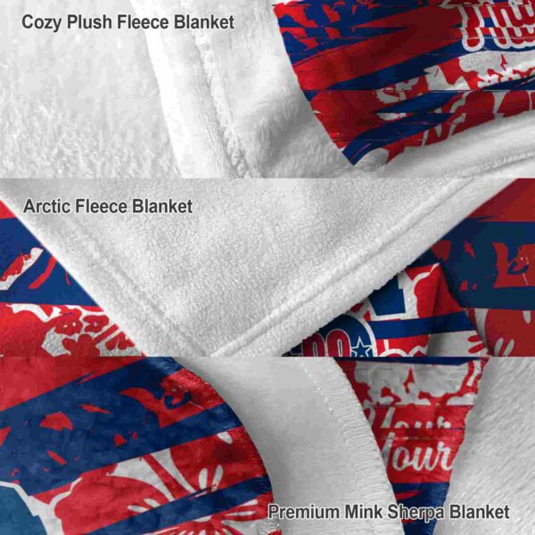 custom philadelphia phillies floral stripes blue white blanket premium grade