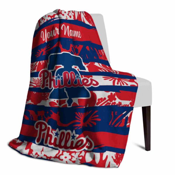 custom philadelphia phillies floral stripes blue white blanket top rated