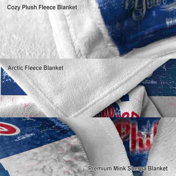 custom philadelphia phillies grunge texture blue white blanket premium grade