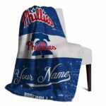 custom philadelphia phillies grunge texture blue white blanket top rated