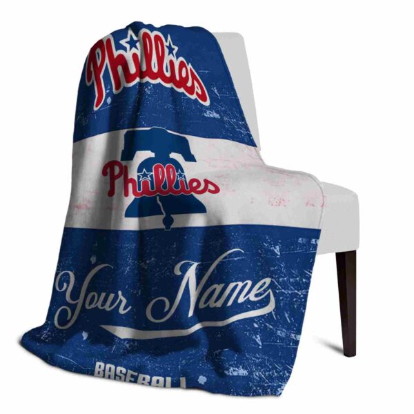 custom philadelphia phillies grunge texture blue white blanket top rated