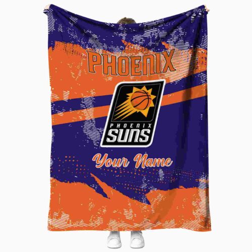 custom phoenix suns grunge streaks purple blanket best selling