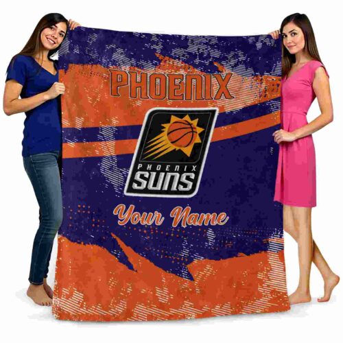 custom phoenix suns grunge streaks purple blanket fashion forward