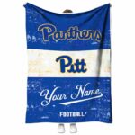 custom pittsburgh panthers grunge texture royal blue white blanket best selling
