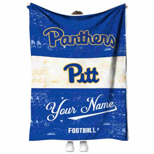 custom pittsburgh panthers grunge texture royal blue white blanket best selling