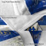 custom pittsburgh panthers grunge texture royal blue white blanket best selling