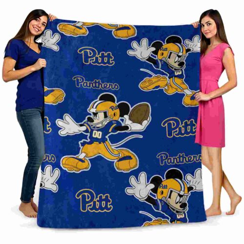 custom pittsburgh panthers mickey royal blue blanket fashion forward