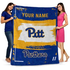 custom pittsburgh panthers paint strokes royal blue white blanket fashion forward
