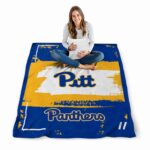 custom pittsburgh panthers paint strokes royal blue white blanket best selling