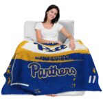custom pittsburgh panthers paint strokes royal blue white blanket best selling