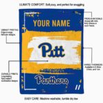 custom pittsburgh panthers paint strokes royal blue white blanket best selling