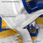 custom pittsburgh panthers paint strokes royal blue white blanket best selling