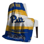 custom pittsburgh panthers paint strokes royal blue white blanket best selling