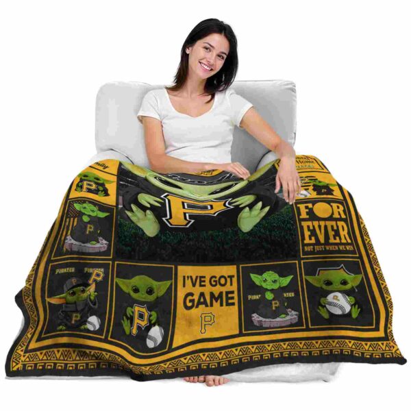 custom pittsburgh pirates baby yoda black blanket latest model