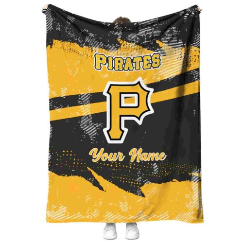 custom pittsburgh pirates grunge streaks black blanket best selling