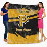 custom pittsburgh pirates grunge streaks black blanket fashion forward