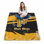 custom pittsburgh pirates grunge streaks black blanket high quality