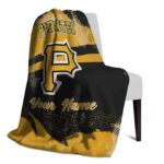 custom pittsburgh pirates grunge streaks black blanket top rated