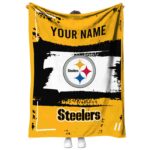 custom pittsburgh steelers paint strokes gold white blanket best selling