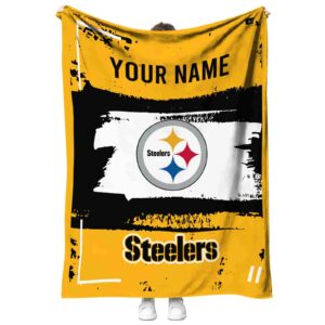 custom pittsburgh steelers paint strokes gold white blanket best selling